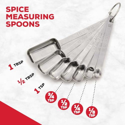 King Arthur Baking Company Spice Measuring Spoons, 18/8 Stainless Steel, 7-Piece Set, Precision Measures, For Baking And Cooking - style: Stainless Steel, 7-Piece Set