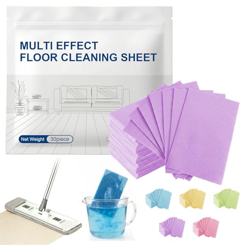 30 Pcs 2026 New Floor Cleaning Tablets, Multi-Effect Floor Mopping Sheets Wood Cleaner Tablets for Hardwood, Tile, Vinyl & Laminate, Streak-Free & Residue-Free Formula, Fresh Lavender Scent - color: Lavender Scent
