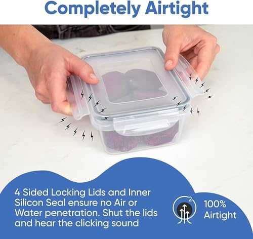 Chefs Path 48 Piece BPA-Free Plastic Food Storage Container Set with 24 Containers and 24 Lids for Kitchen Pantry Organization and Meal Prep - color: Pack of 24