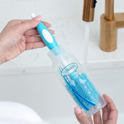 Dr. Brown's Baby Bottle Drying Tower, Stand-Up Drying Rack with Soft Touch No Scratch Baby Bottle Cleaning Brush, Blue