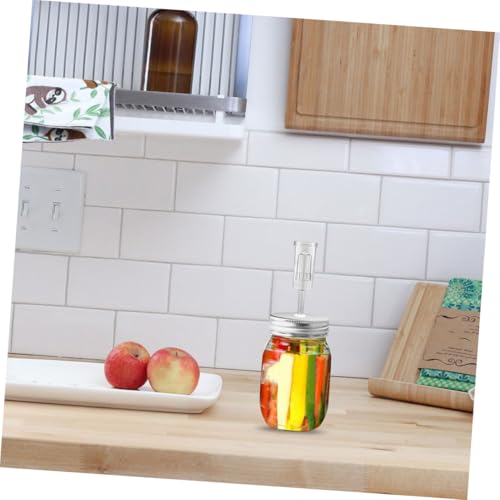 TOYANDONA Fermenter Jar Lid Kit for 87mm Wide Mouth Mason Jars with Airlock Fermentation Cover, Tinplate Fermentation Lid Set for Pickles and Sauerkraut, Home Kitchen Fermenting Random Color