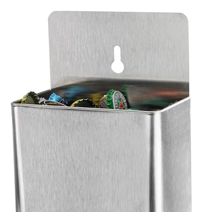New Star Foodservice 13 Inch Stainless Steel Bottle Cap Catcher, 18/8 Wall Mount Beer Cap Holder for Bars, Restaurants, Breweries, and Home Bars