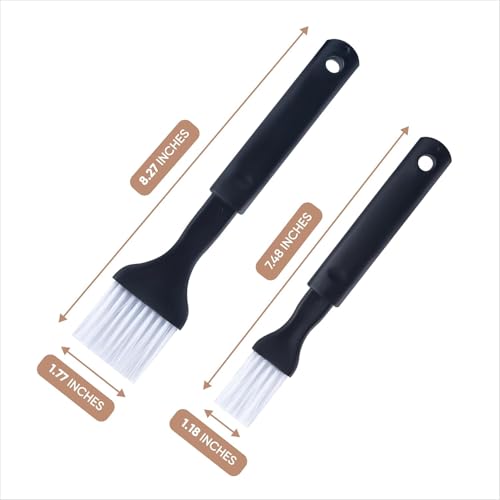 Hometeq 2 Pack - Nylon Bristle Pastry Brush for Basting, Baking, Cooking Food Brush