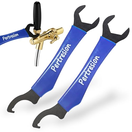 2-Pack Heavy Duty 304 Stainless Steel Beer Faucet Wrench- Dual Head Hex Nut & Spanner Draft Beer Tap Wrench for Keg Coupler, Kegerator Faucet Maintenance & Installation (Black) - color: Black