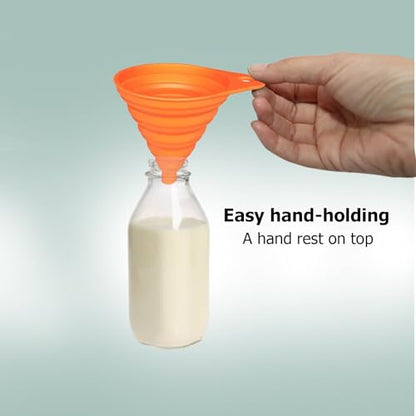 Kitchen Funnel Set 4 Pack, Food Grade Silicone Collapsible Funnels for Filling Water Bottle Liquid Transfer, Small and Large, Kitchen Gadgets Accessories