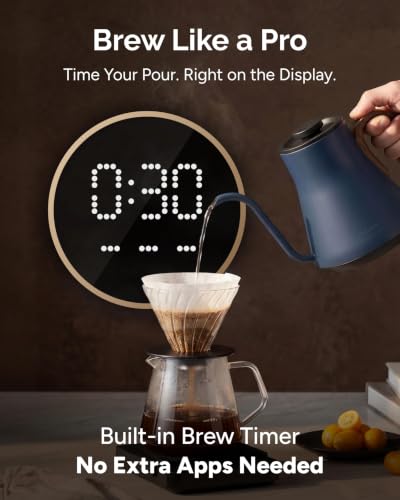 INTASTING Gooseneck Electric Kettle, ±1℉ Temperature Control, Stainless Steel Inner, Quick Heating, for Pour Over Coffee, Brew Tea, Boil Hot Water, 0.9L (Navy Blue) - color: Navy Blue