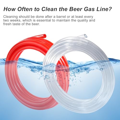 5FT CO2 Hose Beer Line Dual Lines Kit，3/16" Beer Line Tubing & ID 5/16" CO2 Gas Line Kegerator Replacement Line Food-Grade PVC Tubing Draft Beer Keg Faucet Tubing with 4 PCS Hose Clamps - size: 5Ft Beer Line +5Ft Gas Line