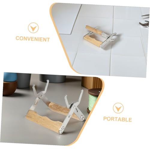 Operitacx 4pcs Beekeeping Frame Grip and Beehive Frame Holder Stainless Steel Clamp with Wood Handle for Hive Management