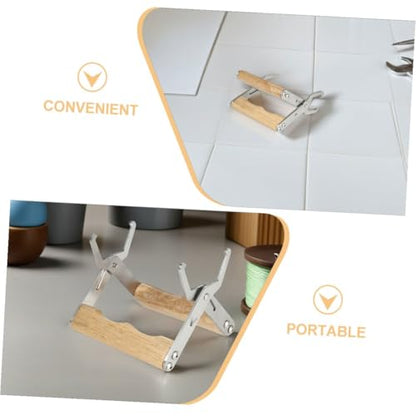 Operitacx 4pcs Beekeeping Frame Grip and Beehive Frame Holder Stainless Steel Clamp with Wood Handle for Hive Management