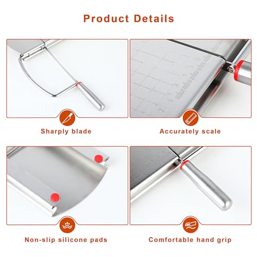 Cheese Slicer with 2 PCS Knife, Multipurpose Cheese Cutter Stainless Steel Cheese Slicers with 2 PCS Cheese Knives Set - size: Cheese Slicer with 2 Cheese Knives