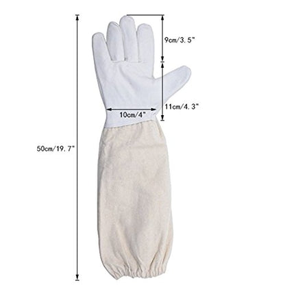 KINGLAKE Beekeeping Gloves Bee Hive Gloves Goatskin Beekeeping Protective Glove with Sleeves Large for the Beginner Beekeeper - size: Large (Pack of 2)