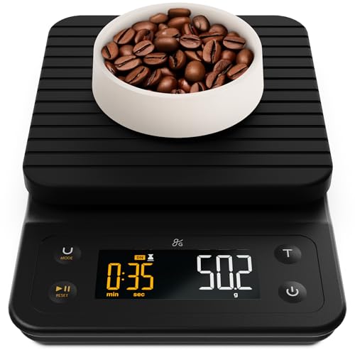 Greater Goods Coffee Scale with Timer, 0.1g Precision Digital Espresso & Pour Over Scale for Chemex, V60, Drip & Matcha Weighing, Waterproof Silicone Cover, 6.6lb Barista Brew Capacity (Onyx Black) - color: Onyx Black