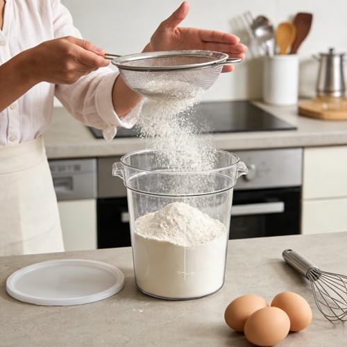 4-Piece Dough Fermentation Buckets with Lids - Dual Sizes (2Qt & 4Qt) Clear Baking Fermentation Tubs, Airtight Dough Proofing Containers for Bread, Pizza, Sourdough & Overnight Cold Ferment - color: Round
