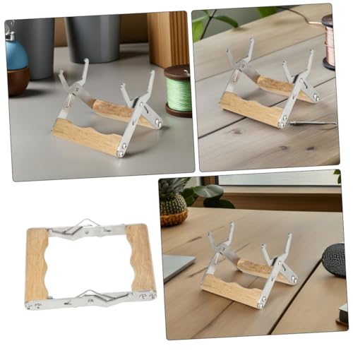 DOITOOL 4pcs Beekeeping Frame Grip Clamp Stainless Steel Hive Lifter Tool with Wood Handle for Beehive Inspection and Honey Harvesting