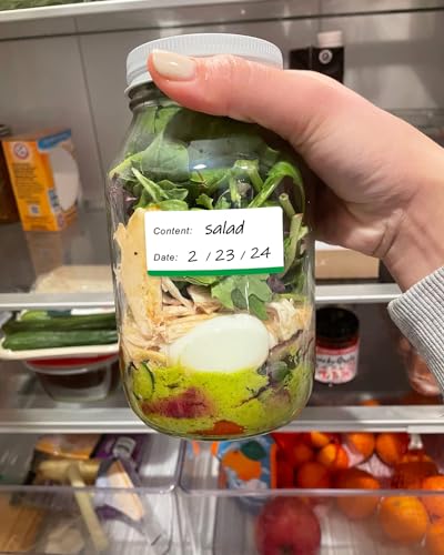 300pcs Removable Freezer Labels, 1 x 2 Inch Food Labels to Write on Food Storage Stickers Date Label, Waterproof Oil Resistant Canning Labels Jar Labels Freezer Paper Label, Clean Leaves No Residue - color: Multicolor, 1'' X 2''