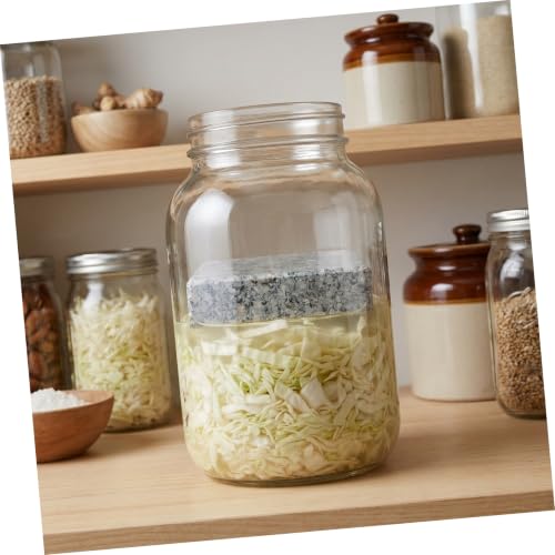 Zerodeko Vegetable Fermentation Weight Stone, Moisture Separating Press Plate for Shredded Cabbage - Fermenting Sauerkraut Pickles Accessory, 5.9x5.9x2in - color: Dark Gray