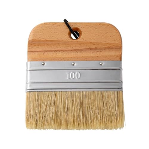 4 Inch Flat Paddle Paint Brush, Paint Brush with Short Wooden Handle, Natural Bristle Brush, Wide Paintbrush for Stains, Varnishes, Wall Painting, Furniture Refinishing & DIY Craft Projects - size: 4 Inch Paddle Paint Brush