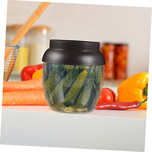 LIFKOME 4pcs Airtight Pickle Container Fermenting Jar Multi-function Kimchi Storage with Sealing Lid Reusable Jar for Vegetables Dried Fruit Honey Wine Great Present