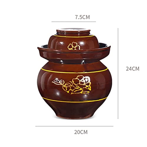 Ceramic Pickle Jar with Lids,Large Traditional Chinese Porcelain Pickle Jar Pickling Jars,Ceramic Fermentation Crock with Water Seal Airlock Lid,Sauerkraut Crock L (Small - size: Small