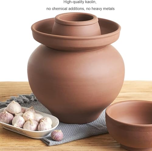 Traditional Chinese Porcelain Pickle Jar, Thickened Ceramic Fermentation Crock Pickling Pot,Fermenting Jar with Water Seal Airlock Lid Stoneware Fermenter for Kimchi 2.5KG*1
