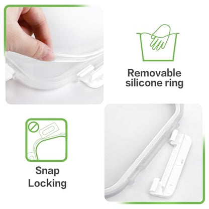 8 Pack 36oz Large Glass Meal Prep Containers with lids, Glass Food Storage Containers with Leak Proof Snap Lock Lids , Airtight Bento lunch Boxes, Kitchen Storage, Oven and Dishwasher Safe-White - color: White