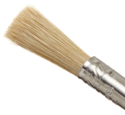 Ateco Pastry Brush, 3/8-Inch Diameter Head with Natural White Boar Bristles, Stainless Steel Ferrule & Wood Handle - size: 3/8" - Round, style: White Boar Bristle