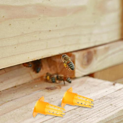 Happyyami 100Pcs Queen Bee Cages Cover Beekeeping Catcher Cup Tube Plastic Bee Isolator Clip Beekeeper Rearing Tools Supplies