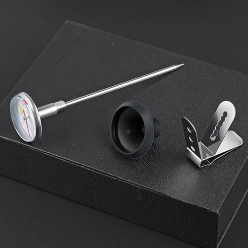 Instant Read Coffee Thermometer with 1.5-Inch Dial & 5.3-Inch Probe, Ideal for Coffee Drinks and Chocolate Milk Foam, Precision Temperature Measuring Tool