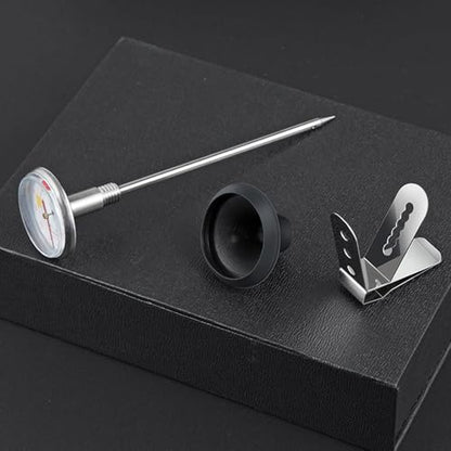 Instant Read Coffee Thermometer with 1.5-Inch Dial & 5.3-Inch Probe, Ideal for Coffee Drinks and Chocolate Milk Foam, Precision Temperature Measuring Tool