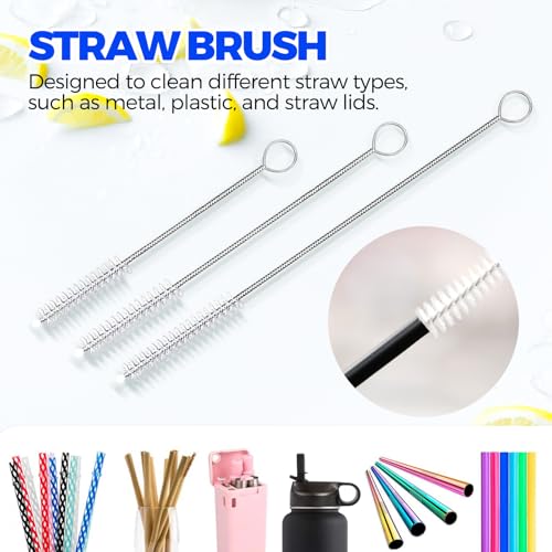 Holikme 6 Pack Dish Brush Set with Bottle Brush, Dish Scrub Brush, Pan Brush and 3 Straw Brushes, Deep Cleaning Handle Brush with Scraper Tip for Kitchen Sink Dishes Bottle Cup Pot and Pans (Gray) - color: Gray