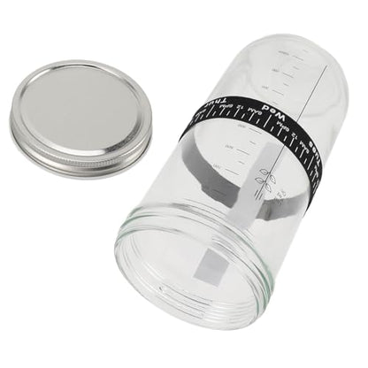 Zerodis Fermentation Equipment 34oz Glass Jar with Thermometer Date Marked Feeding Band Silicone Lid Cloth Cover Scraper for Sourdough Bread Baking Supplies Home Baking Supplies