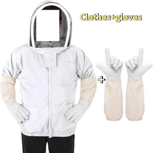Beekeeping Supplies, Beekeeping Suit, Veil, Head Cover, Gloves, Hat, Cloth Jacket, Protective Clothing, Hooded Equipment,Beekeeping Tools(3X-Large) - size: 3X-Large