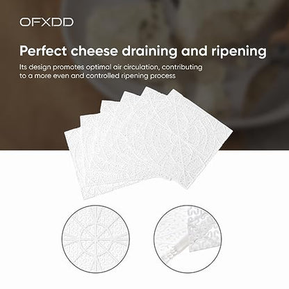 Cheese Draining & Ripening Mat - Plastic Cheese Ripening Mesh (7.87x7.87 Inches) - Cheese Plastic Drying Mats, 6 Pcs