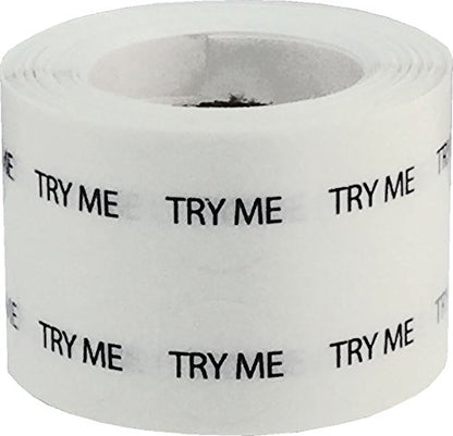 Clear Try Me Stickers, 1/2 Inch Round, 1000 Labels on a Roll - color: Clear