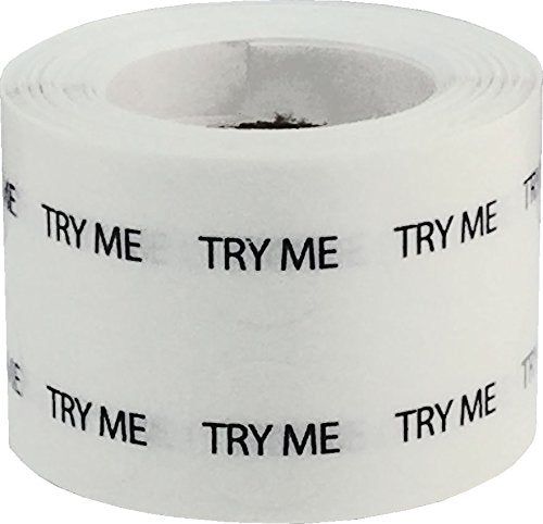 Clear Try Me Stickers, 1/2 Inch Round, 1000 Labels on a Roll - color: Clear