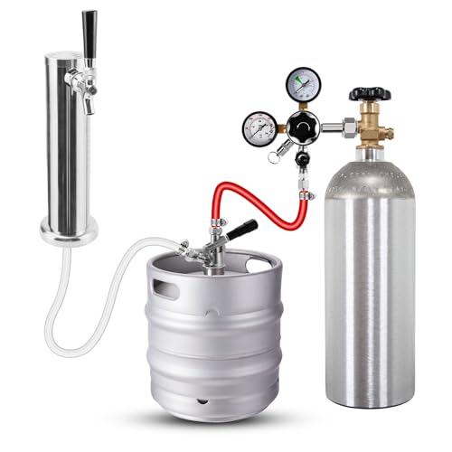 MRbrew Draft Beer Line with Barb Connector, Kegerator Accessory Kit Beer tower Brewing Tubing Hose, 5 Feet Clear Vinyl Tubing Draft Beer Dispensing 3/16" ID 7/16" OD Tubing Hose for Beer Tap D Coupler