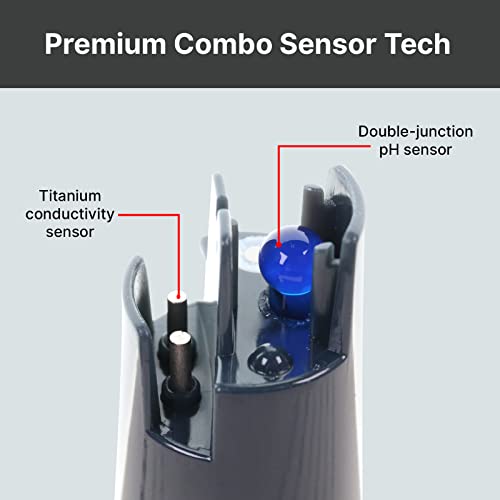 Apera Instruments GroStar Series GS4-P pH/EC/500ppm/700ppm/ORP 6-in-1 Combo Pen Tester Kit with Replaceable Double-Junction pH/EC Probe and ORP Probe for Hydroponics Water Quality Testing, Gen II - style: pH/EC/ppm+ORP