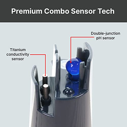 Apera Instruments GroStar Series GS4-P pH/EC/500ppm/700ppm/ORP 6-in-1 Combo Pen Tester Kit with Replaceable Double-Junction pH/EC Probe and ORP Probe for Hydroponics Water Quality Testing, Gen II - style: pH/EC/ppm+ORP