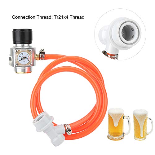 Threaded Co2 r Kit, Gas Regulator with Hose Fiing, Suitable for Soda, Beer and Keg