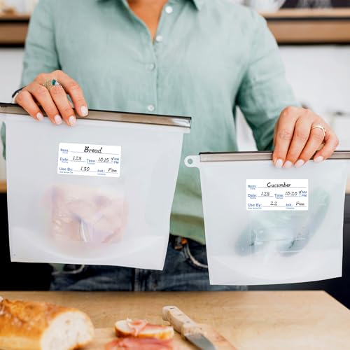 2"x1" Instantly Dissolvable Food Labels Roll 200 Pcs, Fast Dissolve in 30 Sec, Zero Residue, Risepekt Removable Freezer Labels for Food Storage Containers, Perfect for Jar Bottles Glass Metal Plastic - color: Dissolvable Food Labels