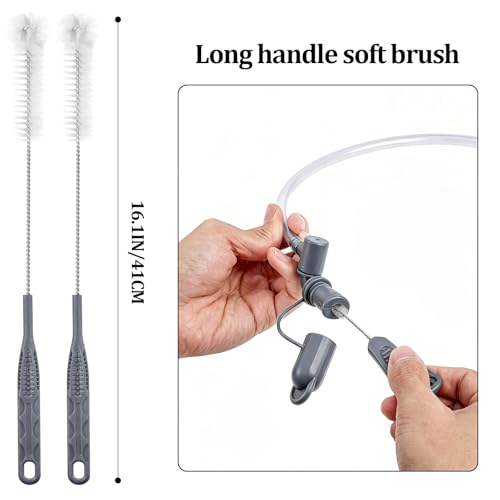 Patelai 8 in 1 Hydration Bladder Cleaning Kit Includes 3 Different Brushes and Drying Collapsible Bladder Frame, Water Reservoir Backpack Cleaning Kit - color: Gray