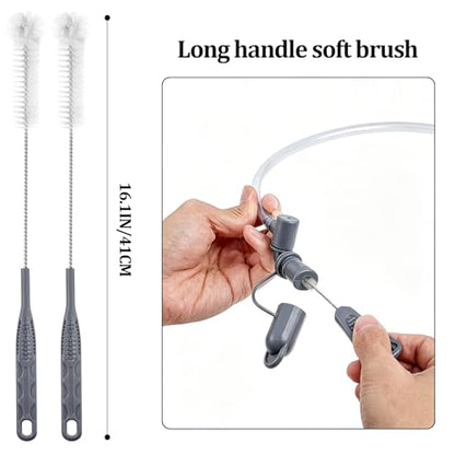 Patelai 8 in 1 Hydration Bladder Cleaning Kit Includes 3 Different Brushes and Drying Collapsible Bladder Frame, Water Reservoir Backpack Cleaning Kit - color: Gray
