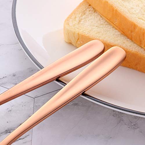 Stainless Steel 18/10 Cheese Desert Knives, Set of 4, Baikai Breakfast Butter Knife, Slicer Sandwich Spreader (Rose Gold) - color: Rose Gold