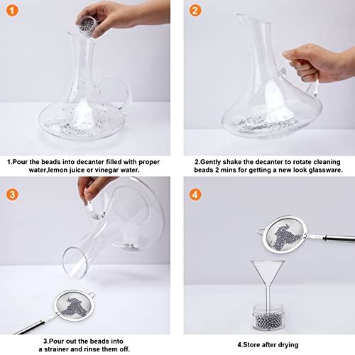 1500 PCS Metal Cleaning Beads Reusable Decanter Beads for Glass Bottles, 304 Stainless Steel Water Bottle Cleaner Balls 3mm Wine Glass Cleaning Beads for Decanters Vases Carafes, Wine Accessories - style: 1500pc Beads for Decanter