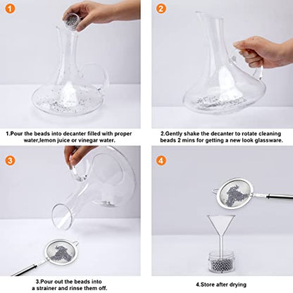 1500 PCS Metal Cleaning Beads Reusable Decanter Beads for Glass Bottles, 304 Stainless Steel Water Bottle Cleaner Balls 3mm Wine Glass Cleaning Beads for Decanters Vases Carafes, Wine Accessories - style: 1500pc Beads for Decanter