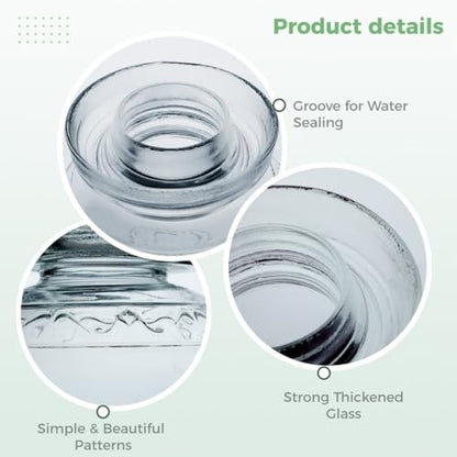 Glass Fermenting Jar, Large Capacity Pickle Jar, Traditional Chinese Fermenting Crock with Water Seal Lid, Glass Fermentation Tank for Pickling Kimchi and Sauerkraut