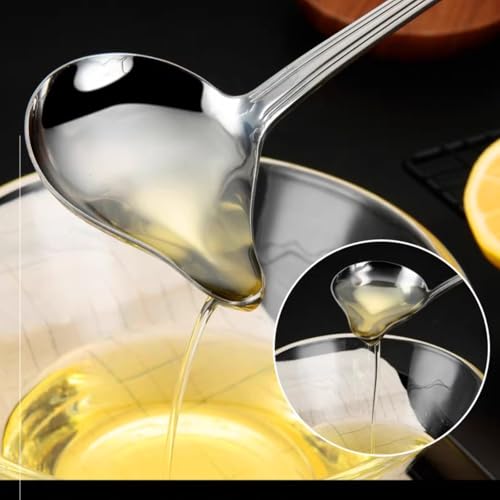 2 Packs of Kitchen Sauce Ladle Gravy Ladle Stainless Steel Kitchen Ladle Heavy Duty Cooking Soup Spoon for Home Kitchen