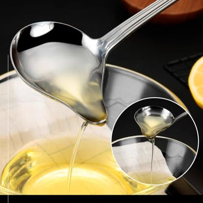 2 Packs of Kitchen Sauce Ladle Gravy Ladle Stainless Steel Kitchen Ladle Heavy Duty Cooking Soup Spoon for Home Kitchen