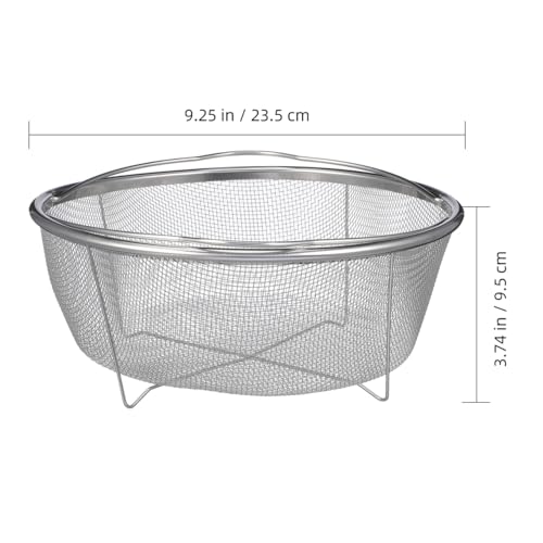 Unomor 9" Stainless Steel Fryer Basket – Mesh Deep Fry Strainer with Handle & Feet for Oil Draining, Steaming Veggies, Pasta, Eggs; Round Wire Insert Fits Most Pots for Home & Party Cooking