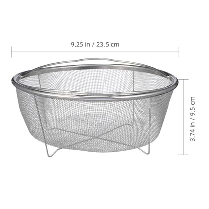 Unomor 9" Stainless Steel Fryer Basket – Mesh Deep Fry Strainer with Handle & Feet for Oil Draining, Steaming Veggies, Pasta, Eggs; Round Wire Insert Fits Most Pots for Home & Party Cooking
